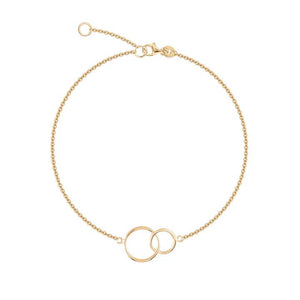 bracelet double anneaux cercles plaqué or