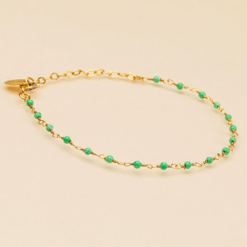 bracelet inde UNE à UNE - pierres naturelles - Chrysoprase