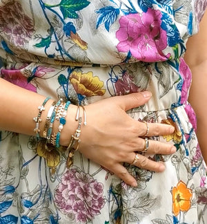 Bracele Capri - Nacre, agate turquoise, apatite bleu - Bobart Bijoux