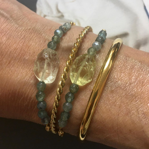 Bracelet Turquoise et Quartz Jaune