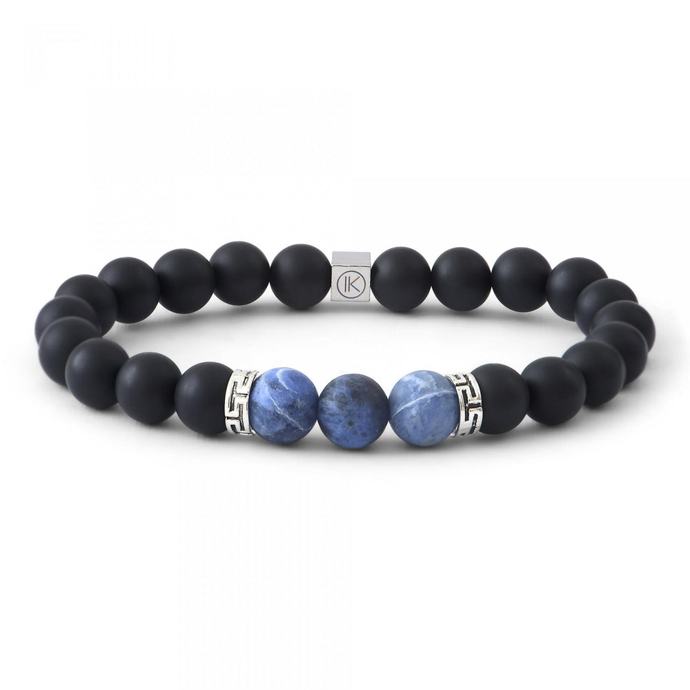 Bracelet agate noire sodalite 8mm IKOBA bijou pour homme