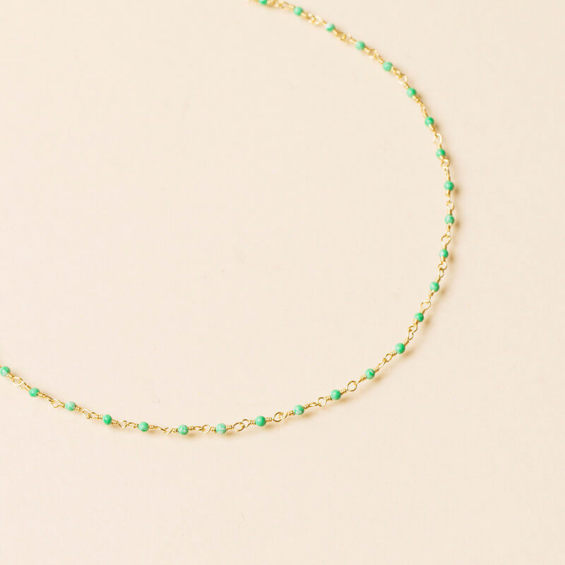 Collier inde - Une à Une - collier chrysoprase - pierres fines