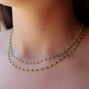 Collier inde - Une à Une - collier chrysoprase - pierres fines