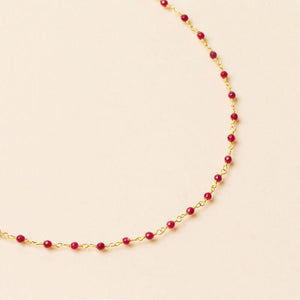 Collier Inde - collier bordeaux - pierres fines