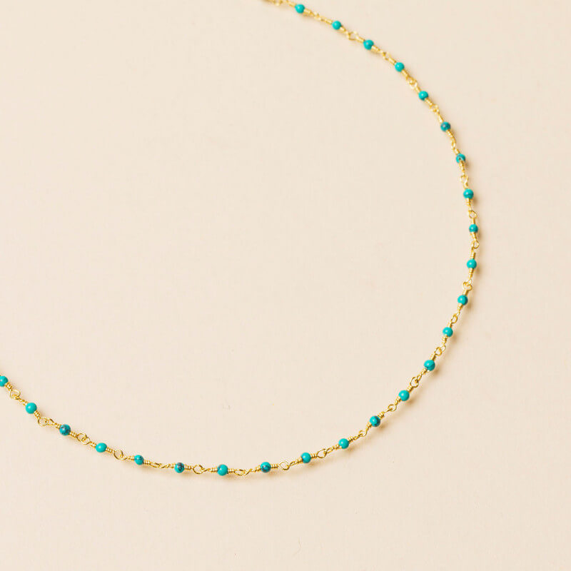 Collier inde - Une à Une - collier turquoise - pierres fines