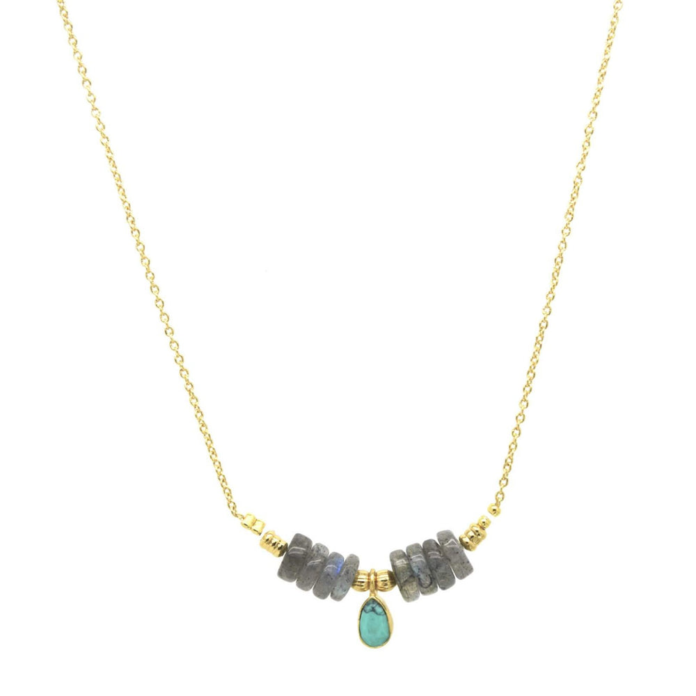 Collier DROP precious - Turquoise et Labradorite