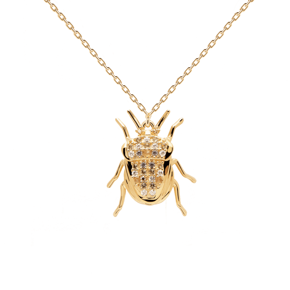 Collier amulette Luck Beetle - Or