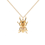 Collier amulette Courage Beetle - Or