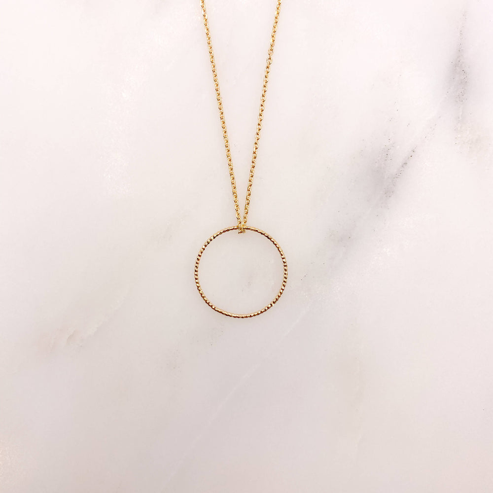 Collier Carolina - Anneau Martelé fin