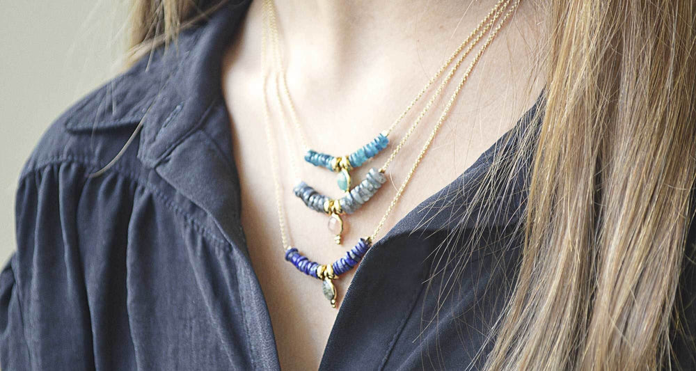 Collier DROP precious - Turquoise et Labradorite