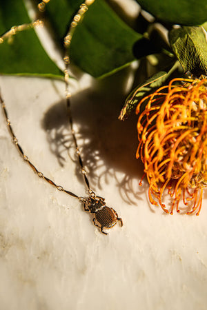 collier scarabée bijoux créateur plaqué or 