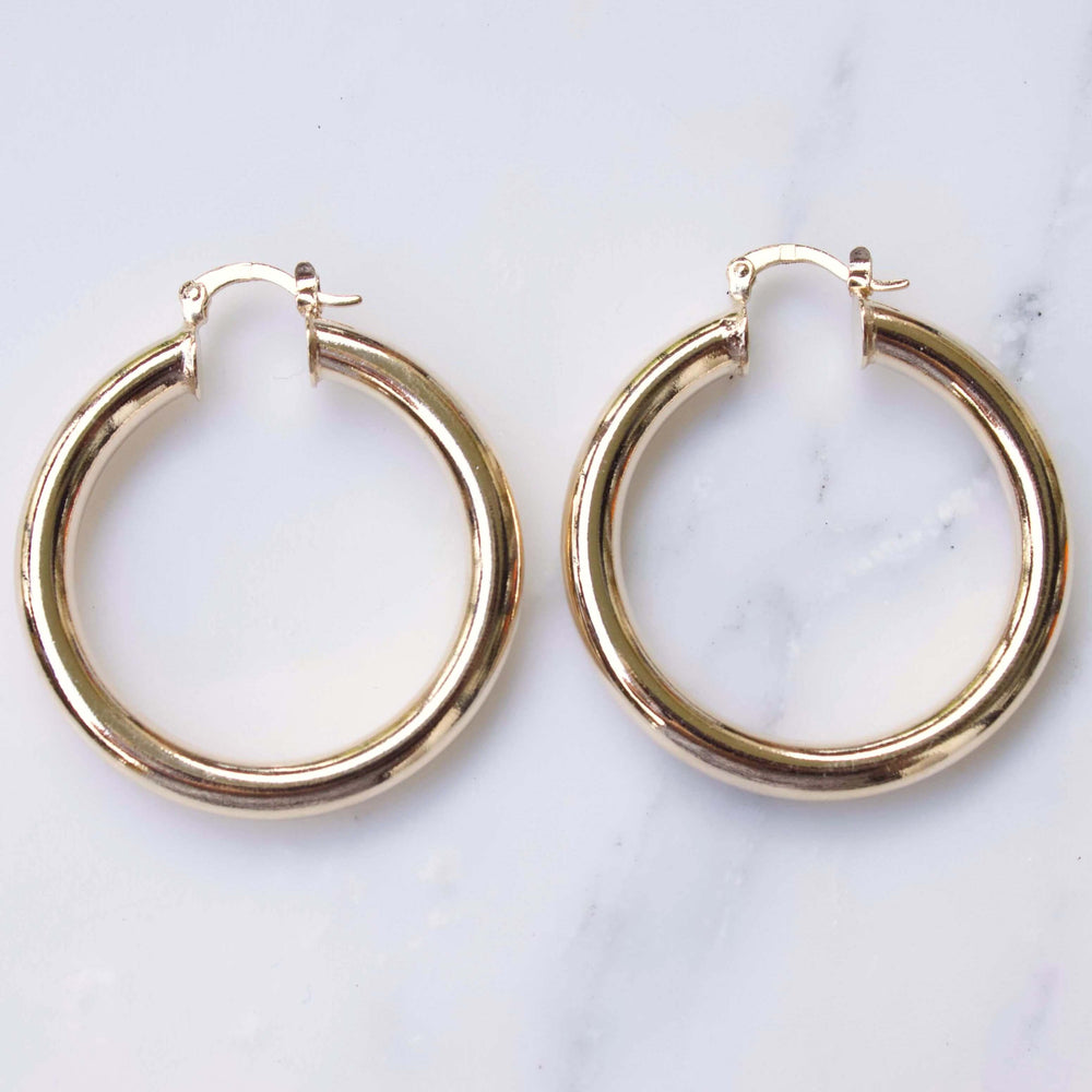 Créoles Femmes - Créoles Plaqué Or - Créoles Plaqué Or  Femmes - Bijoux Créateur - Bobart Bijoux - Boucles d'oreilles créoles épaisses - Créoles épaisses Femmes - Créoles épaisses