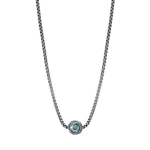 Collier Ikoba - Acier et perle de Tahiti