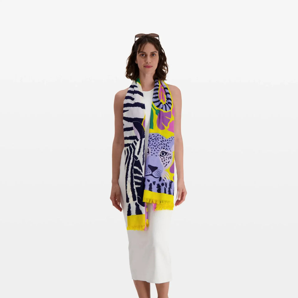 Etole Folk - Jaune - Inoui - Foulard et écharpe 100% coton