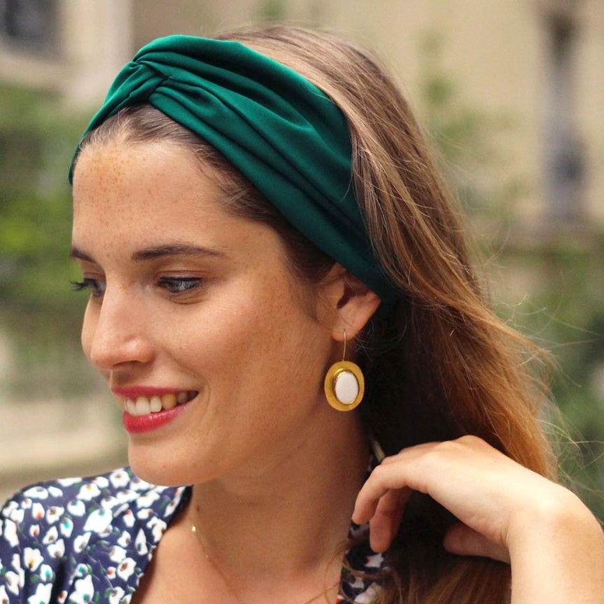 Headband vert - Laure Derrey - créatrice accessoire pour cheveux - Made in Paris