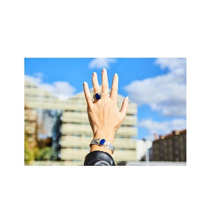 Jonc CANYON ethnique argent et labradorite - Bobart Bijoux créateurs Paris