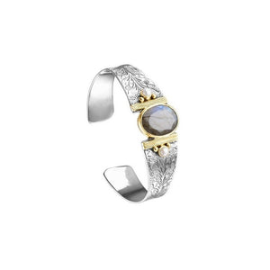 Jonc CANYON ethnique argent et labradorite - Bobart Bijoux créateurs Paris