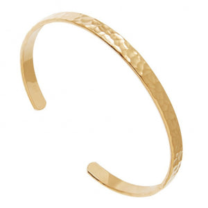 bracelet jonc ouvert martelé plaqué or