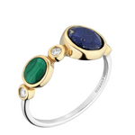 Bague Leony - Lapis lazuli et malachite