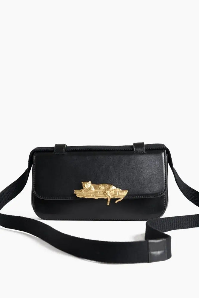 Sac baguette NICO - Cuir noir - Inoui Editions