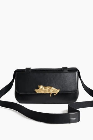 Sac baguette NICO - Cuir noir - Inoui Editions