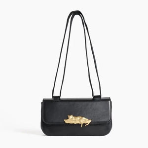 Sac baguette NICO - Cuir noir - Inoui Editions