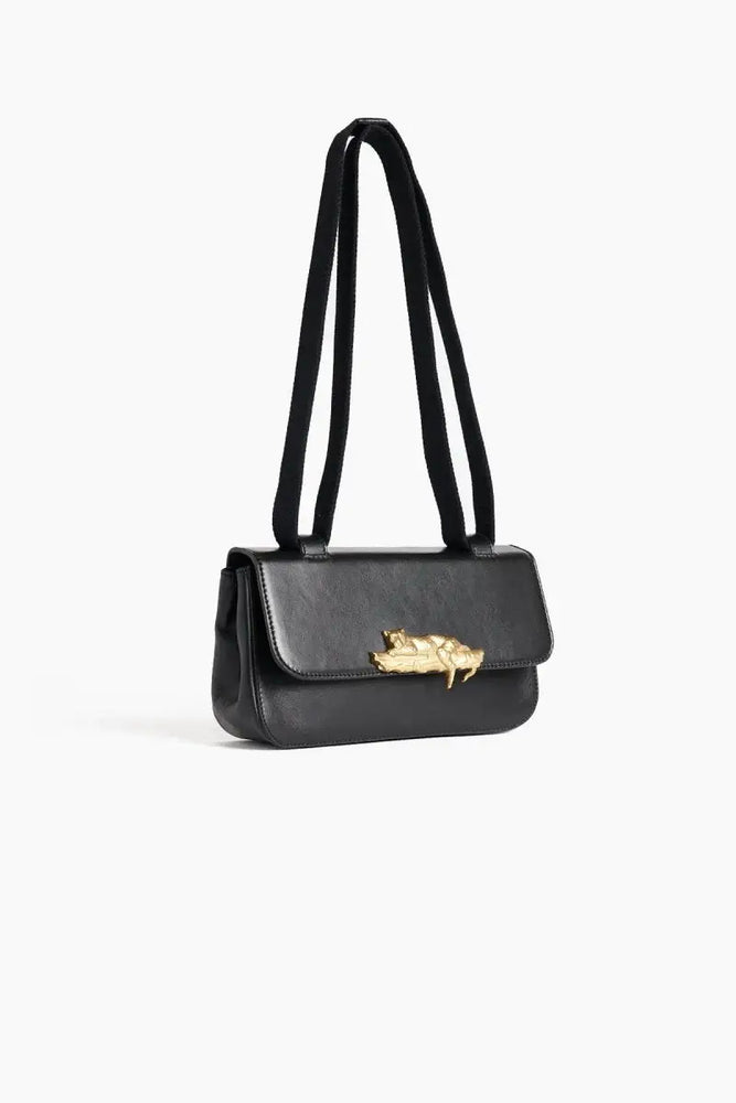 Sac baguette NICO - Cuir noir - Inoui Editions