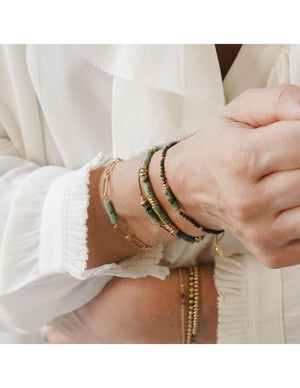 Bracelet chaîne et turquoises