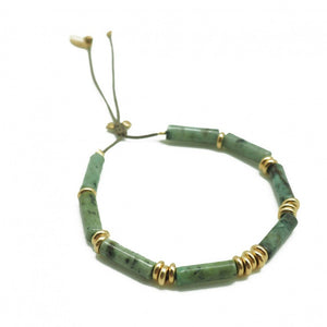 Bracelet turquoises et mini anneaux plaqué or